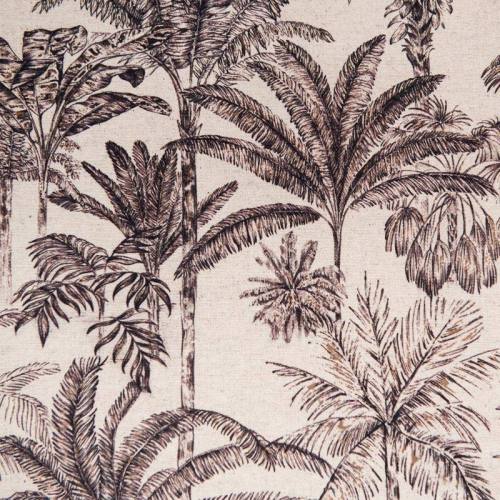 Toile coton-lin bio aspect lin motif palmier