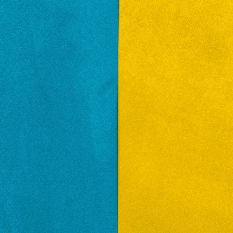 Suédine alaska réversible bleu canard/jaune soleil