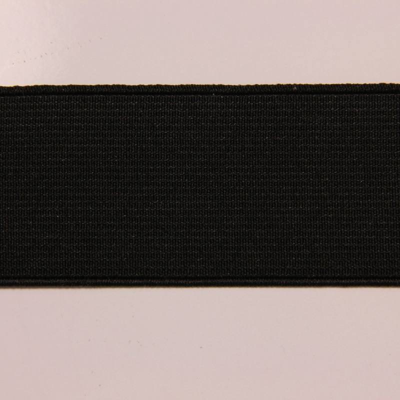 Elastique côtelé noir 40 mm