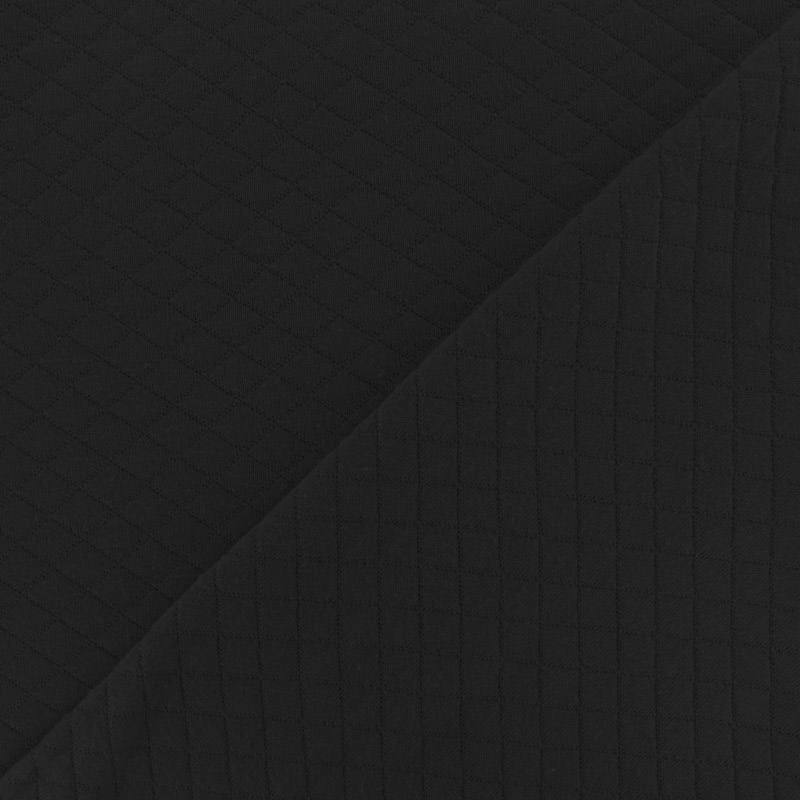 Jersey de coton matelassé noir