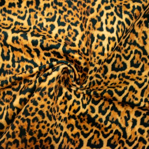 Velours ras motif léopard