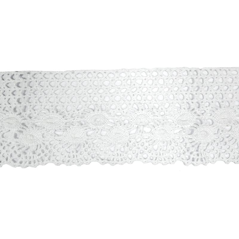 Ruban de dentelle en coton blanc 8,5 cm