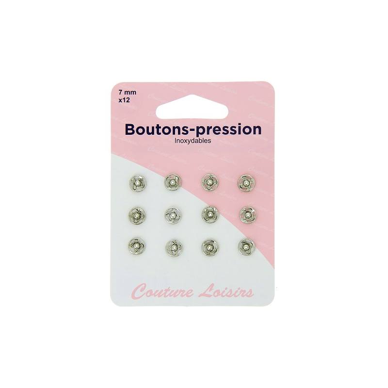Boutons pression N°7 argent X12