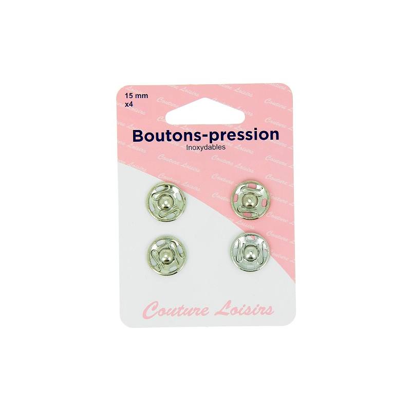 Boutons pression N°15 argent X4