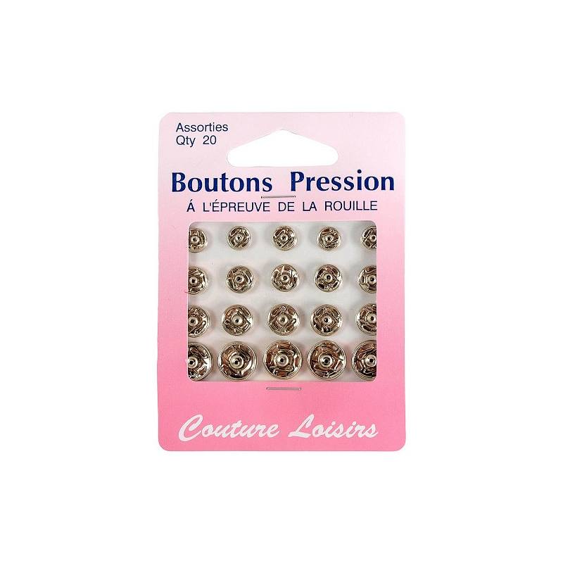 Boutons pression assortis argent X20