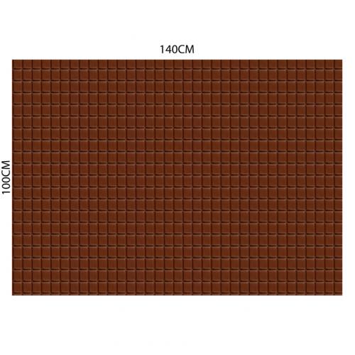 Velours ras marron motif tablette de chocolat