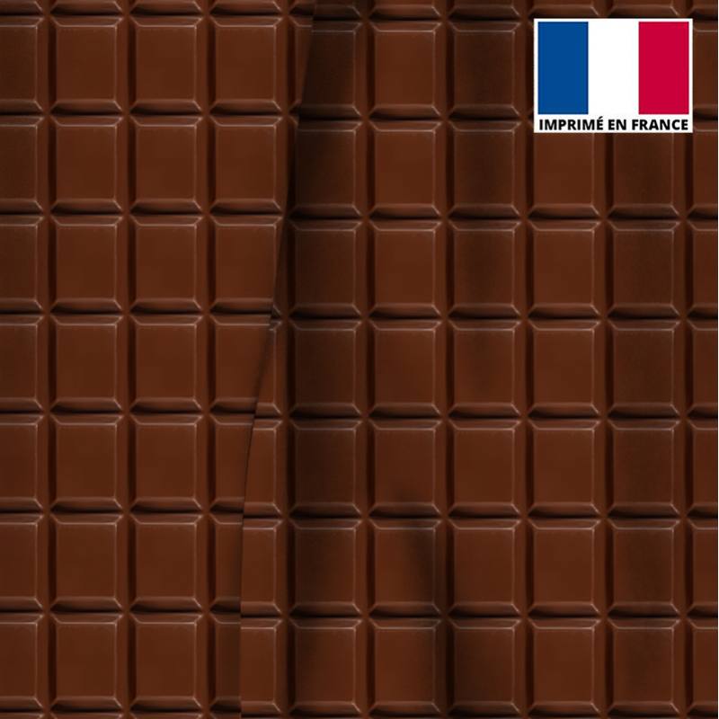 Velours ras marron motif tablette de chocolat