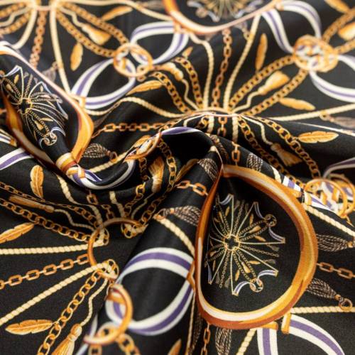 Foulard chaîne et ruban - Fond noir