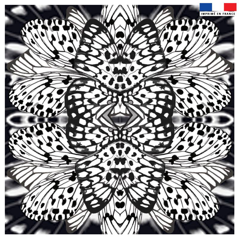 Coupon 45x45 cm motif papillon noir - Création Lou Picault