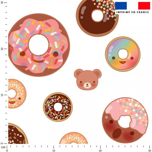 Donuts colorés - Fond écru