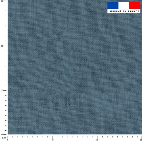 Tissu imperméable aspect lin bleu jean