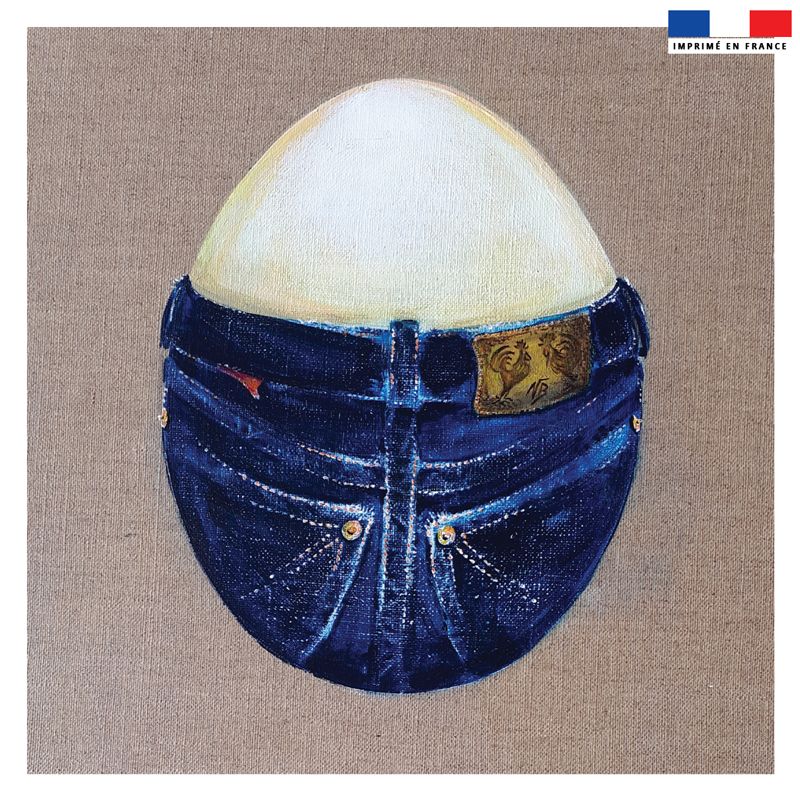 Coupon 45x45 cm motif oeuf - Fond - Création Véronique Baccino