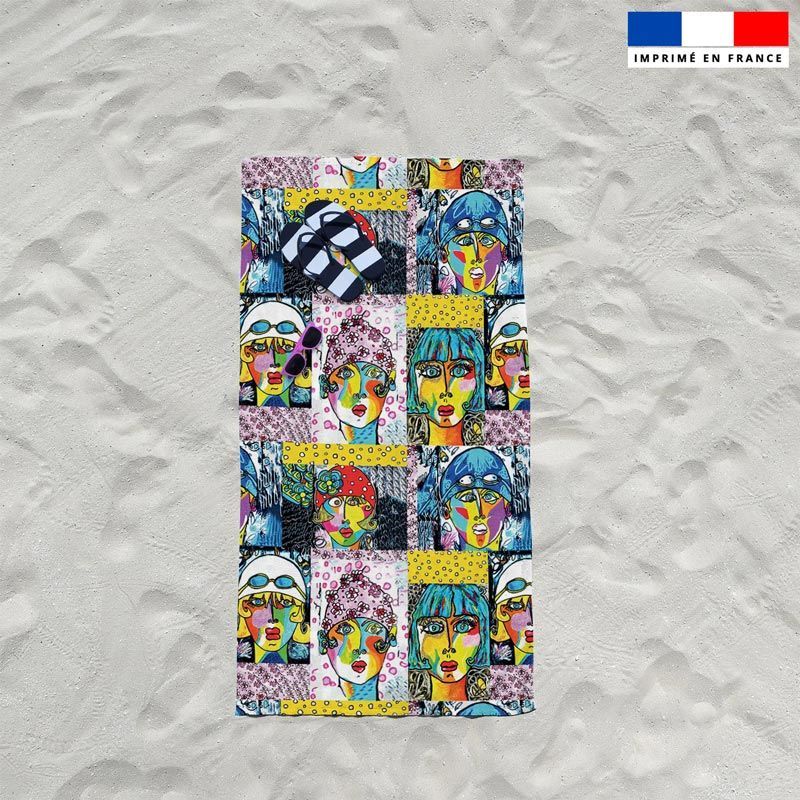 Coupon éponge pour serviette de plage simple motif femmes modernes - Création Razowsky