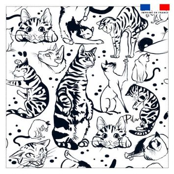 Coupon 45x45 cm motif chats tigrés - Création Pilar Berrio