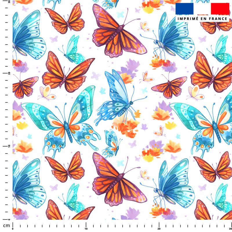 Papillons - Fond blanc - Création Pilar Berrio