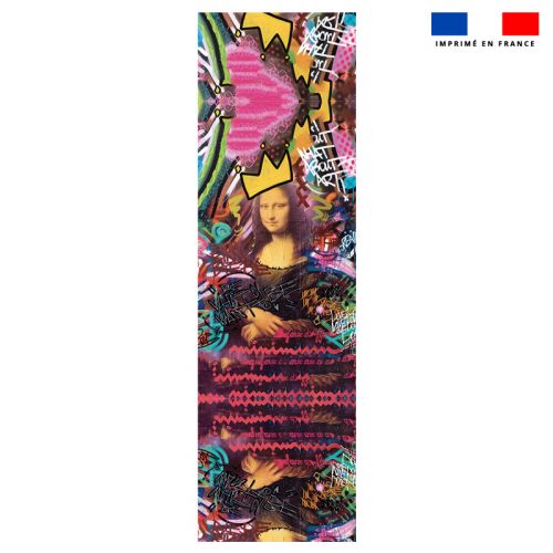 Coupon 45x150 cm tissu imperméable multicolore motif graffiti portrait pour transat - Création Alex Z