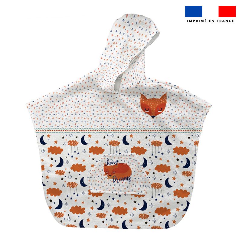 Patron Imprime Sur Tissu Eponge Pour Poncho De Bain Motif Renard Tissus Price