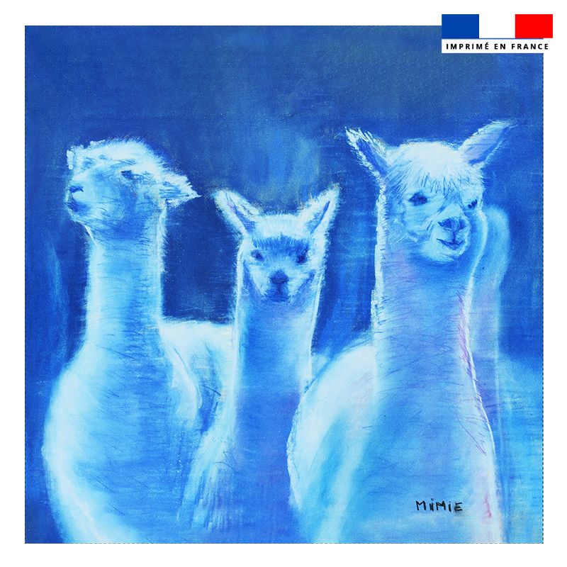 Coupon 45x45 cm motif lamas - Création Mimie