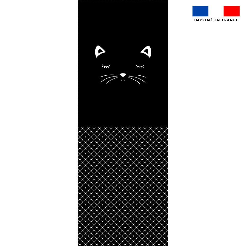 Kit sac à dos coulissant motif chat noir