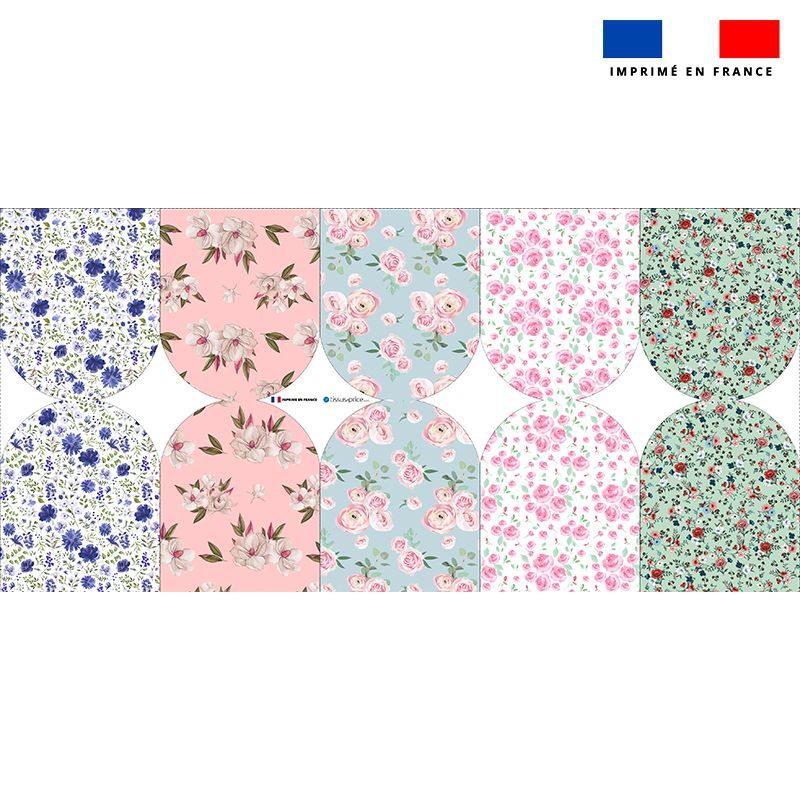 Kit mini-gants nettoyants motif fleurs champêtres