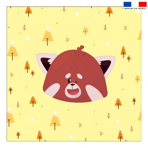 Coupon 45x45 cm motif panda roux jaune recto