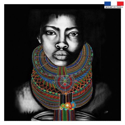 Coupon 45x45 cm motif portrait de femme noir et blanc - Création Créasan'