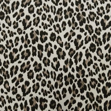 Tissu scuba peau de pêche imprimé léopard