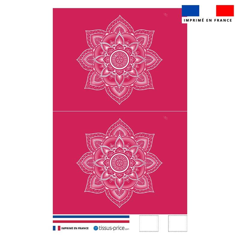 Kit pochette framboise motif mandala - Création Créasan'