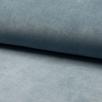 Tissu velours milleraies bleu gris