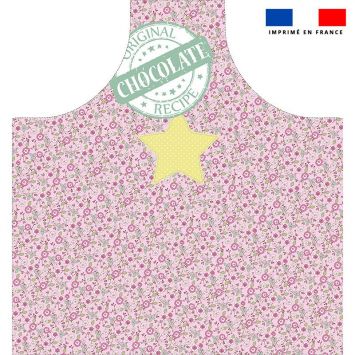 Patron imprimé pour tablier rose motif chocolate liberty - Création Nathalie Gravey