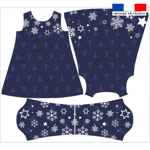 Kit robe de Noël motif sapin bleu