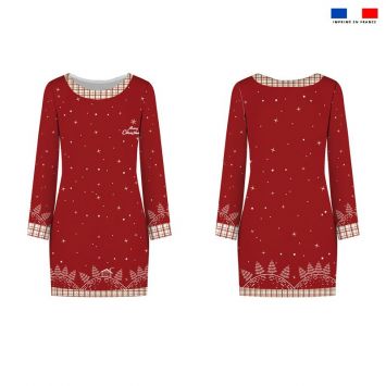 Kit robe de Noël rouge motif merry christmas