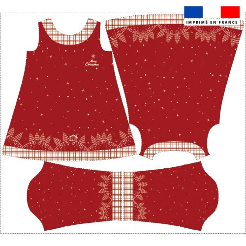 Kit robe de Noël rouge motif merry christmas