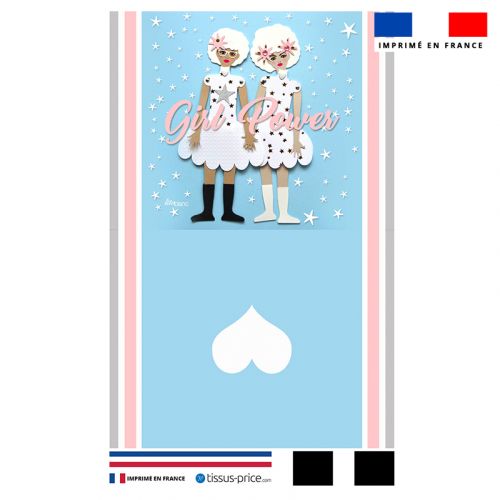 Kit pochette motif girl power - Création Lita Blanc