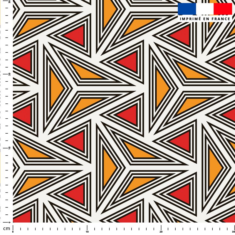 Wax géométrique triangle jaune et rouge - Fond blanc