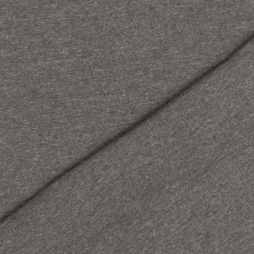 Tissu tubulaire bord-côte uni gris foncé