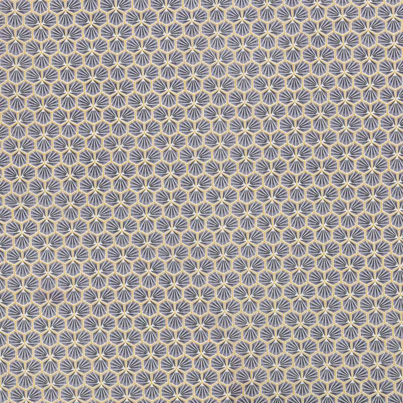 Coton gris motif trèfle