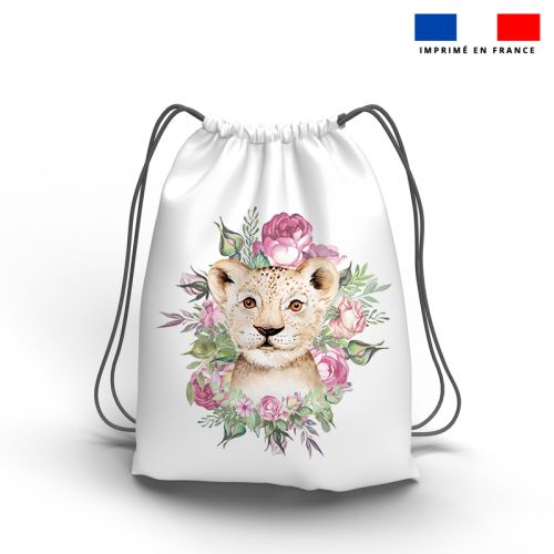 Kit sac à dos coulissant motif animaux aquarelle