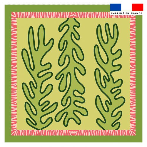 Coupon 45x45 cm motif playa zebra vert - Création Lou Picault