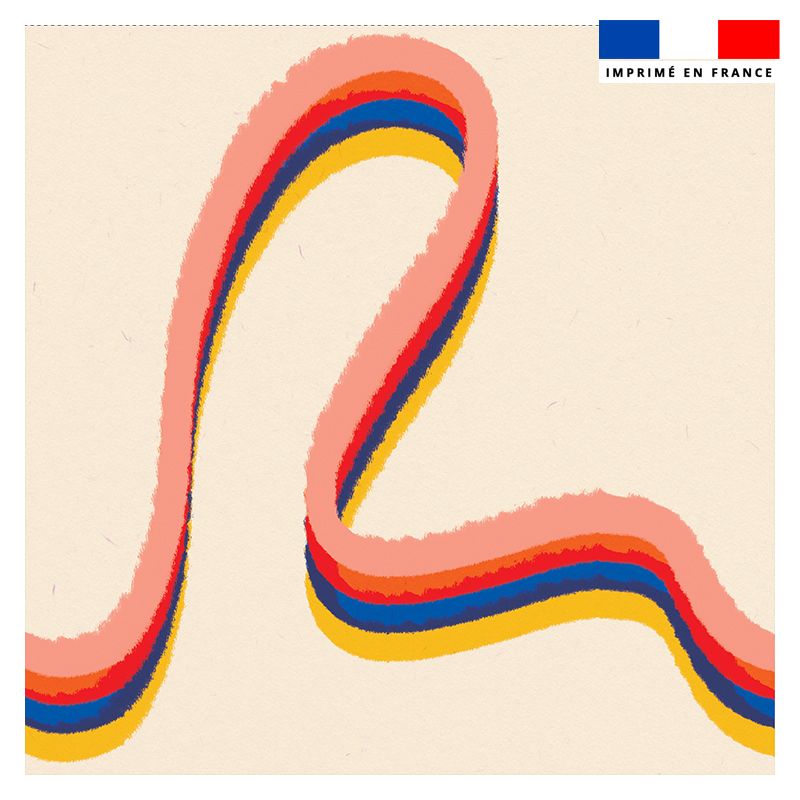 Coupon 45x45 cm motif fever ligne disco - Création Lou Picault