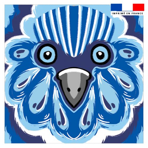 Coupon 45x45 cm motif ara bleu - Création Lou Picault