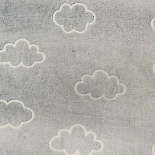 Polaire microfibre grise nuages phosphorescentes Oeko-tex