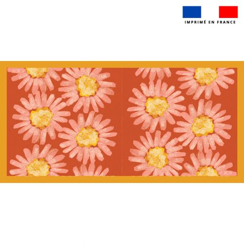 Lot 2 coupons rouge motif fleur - Création Lou Picault