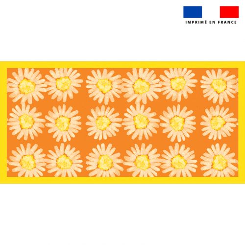 Lot 2 coupons orange motif fleur - Création Lou Picault