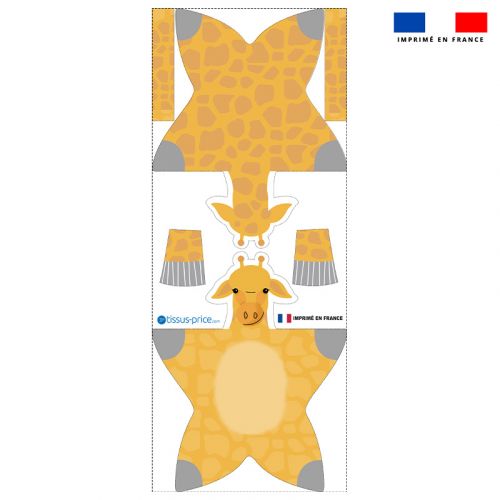 Kit doudou à coudre motif girafe - Création Anne Clmt