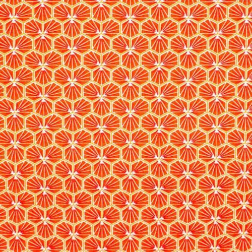 Coton enduit rouge corail motif trèfle riad