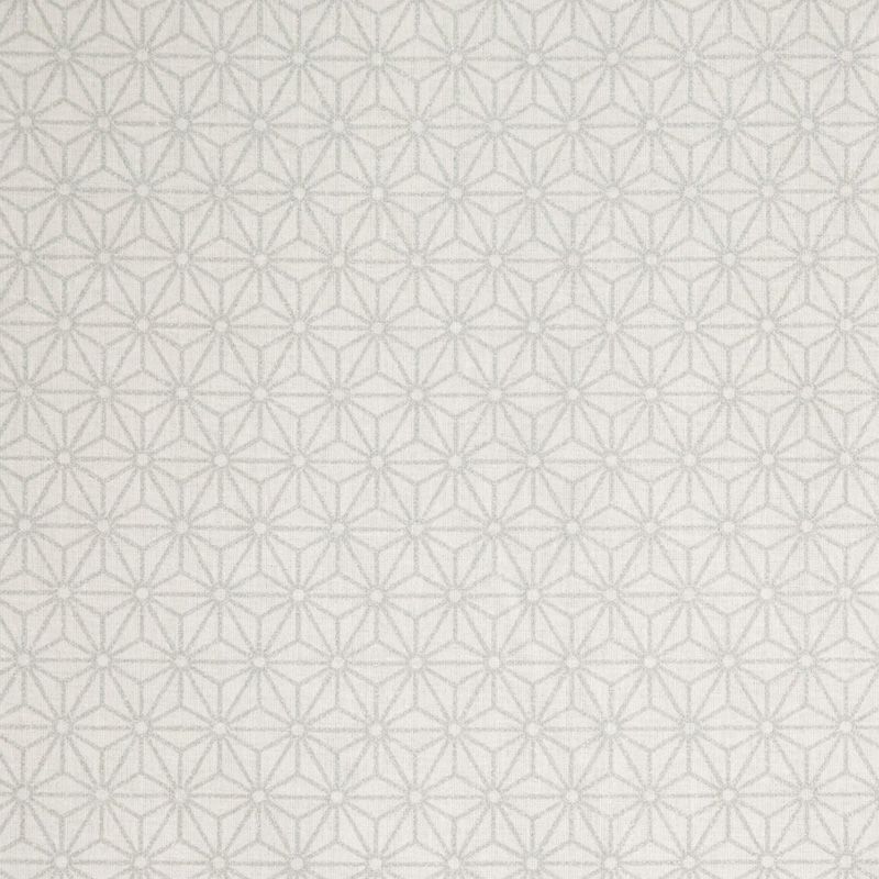 Coton blanc motif asanoha argenté