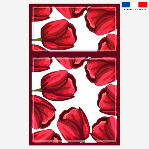 Lot de 2 foulards imprimés tulipe rouge