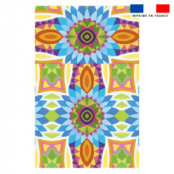 Lot de 2 foulards imprimés fleur bleue abstraite - Création Lita Blanc