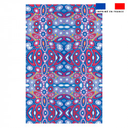 Lot de 2 foulards imprimés abstrait rouge et bleu - Création Lita Blanc